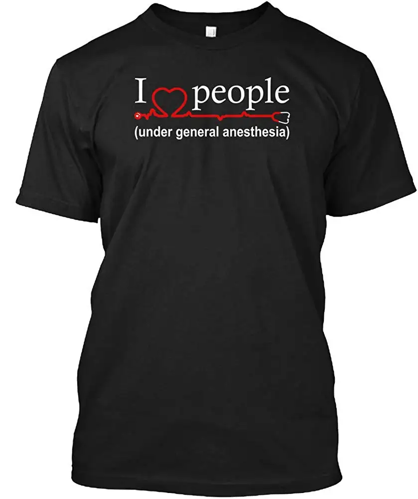 I Love People Under General Anesthesia XLT-черная футболка-Hanes Tagless футболка унисекс Мужская и
