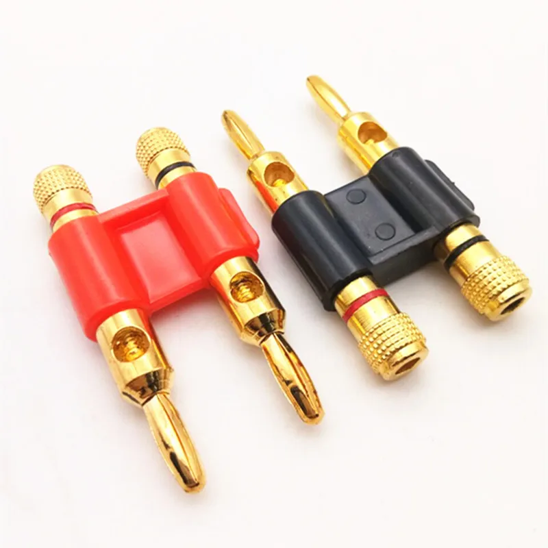 Высококачественный двухрядный 4 мм штекер типа банан позолоченный переходник