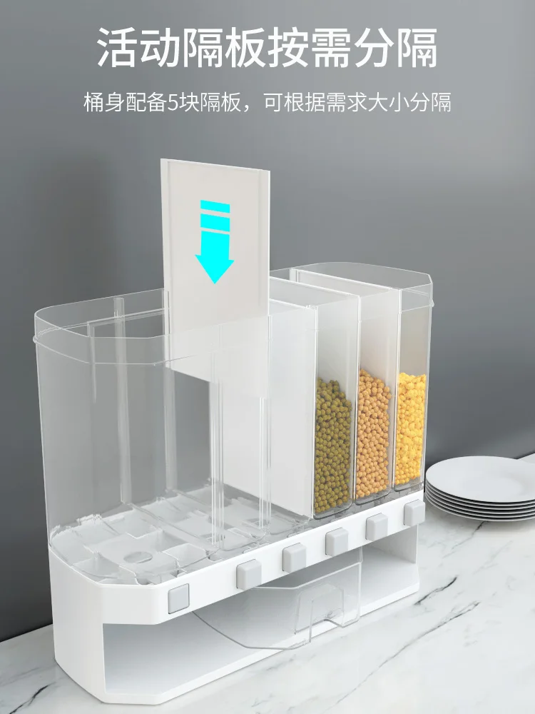 

Food Storage Box Rotatable Multi-Functional Dividing Rice Bucket Household 10KG Insect and Moisture Proof Grains Organizer