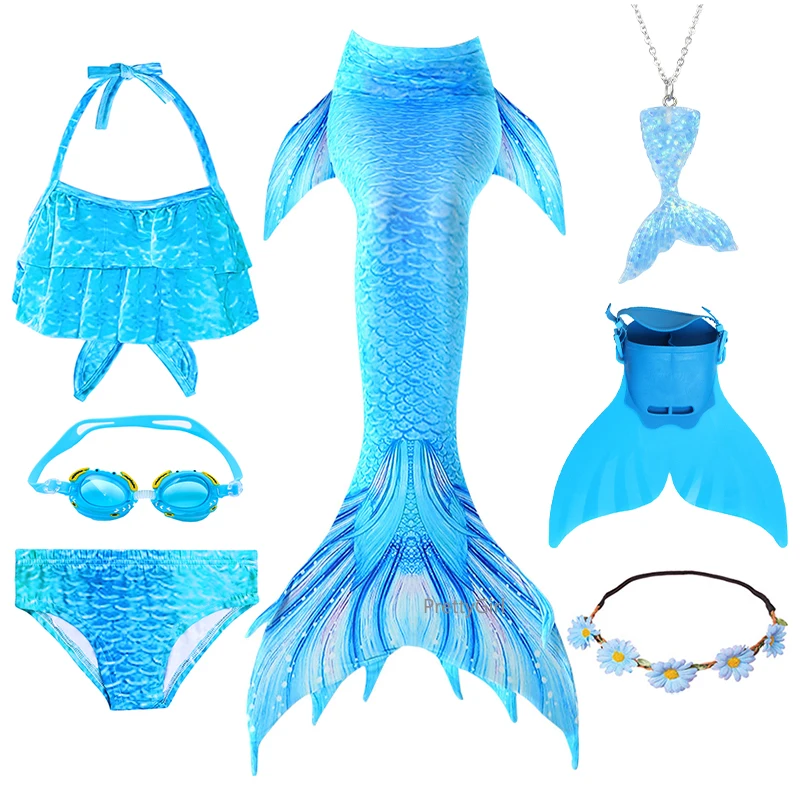 2021 hot mermaid tail for girls mermaids costume cosplay swimsuit swimable mermaid dress for party beach surfing children bikini free global shipping