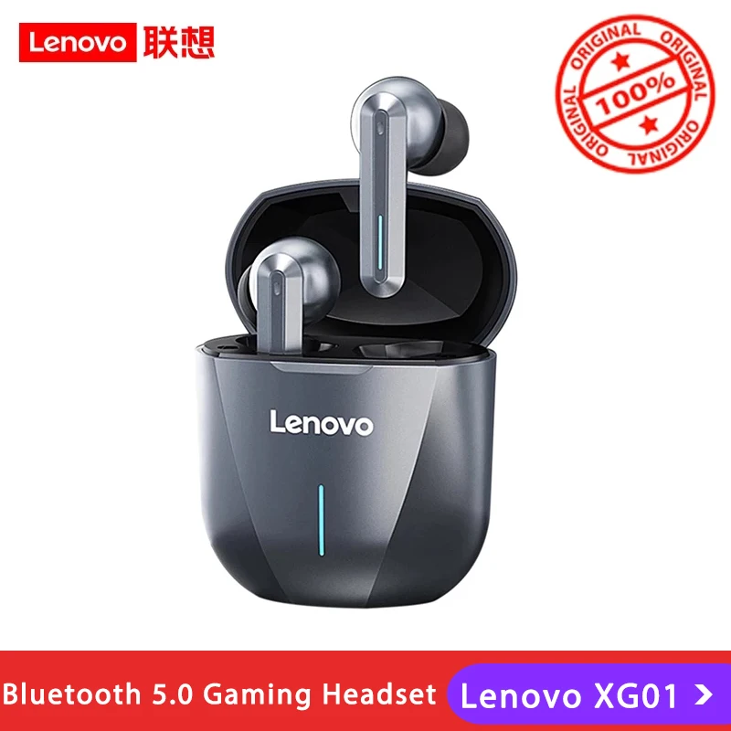 

TWS наушники Lenovo XG01, беспроводные Игровые наушники Bluetooth 5,0, игровая гарнитура без задержки, Hi-Fi наушники с микрофоном и светодиодной подсветк...