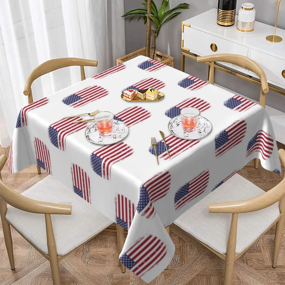 

American Flag Tablecloth Banquet Polyester Table Cover Modern Wholesale Protection Printed Table Cloth