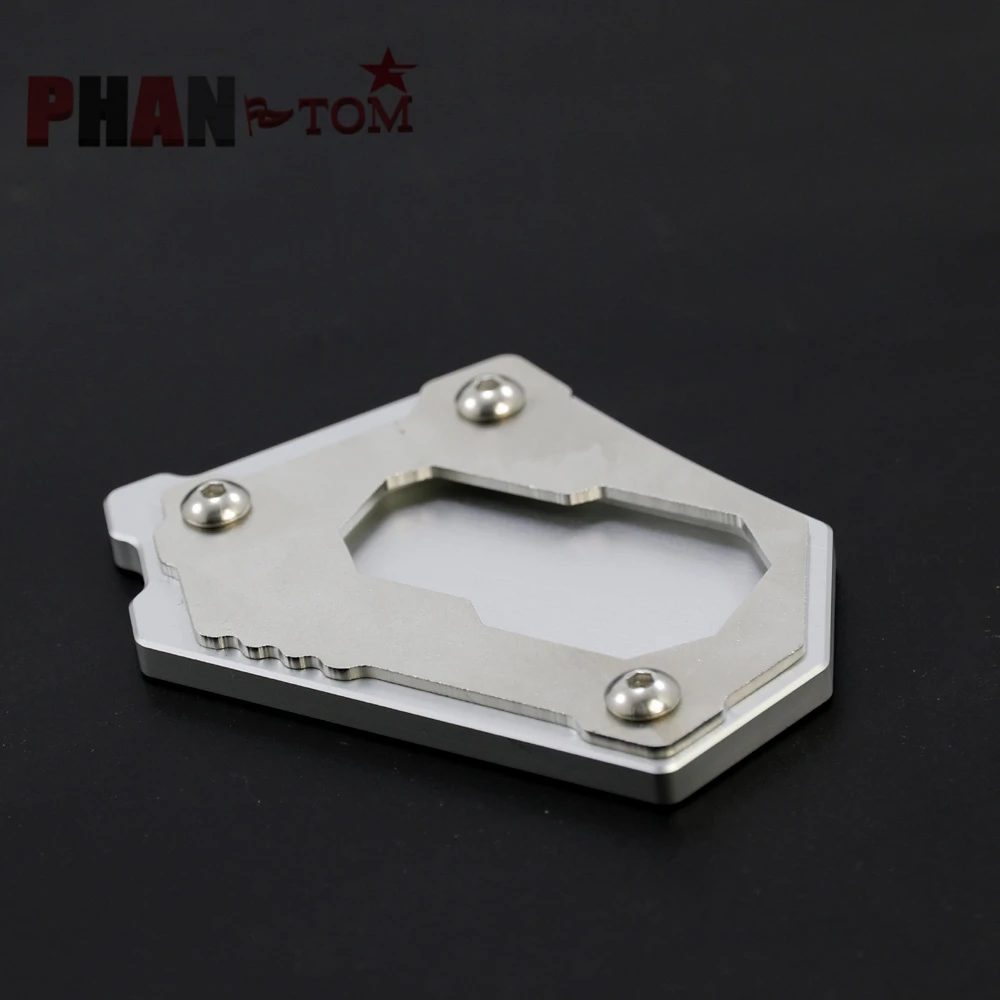 

Billet Aluminum Kickstand Foot Plate Side Stand Extension Pad Enlarge Extension for BMW F750GS F750 GS F850GS 2018 Silvery