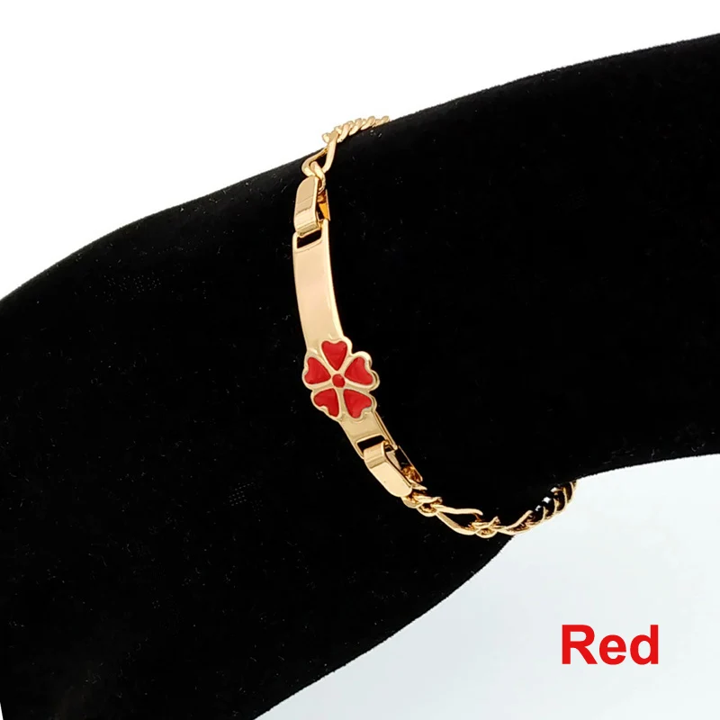 Red Красочные детские браслеты с сердцем, ювелирные изделия для малышей, золотой браслет для крещения, браслеты для детей, B0929 - Окраска металла: Red