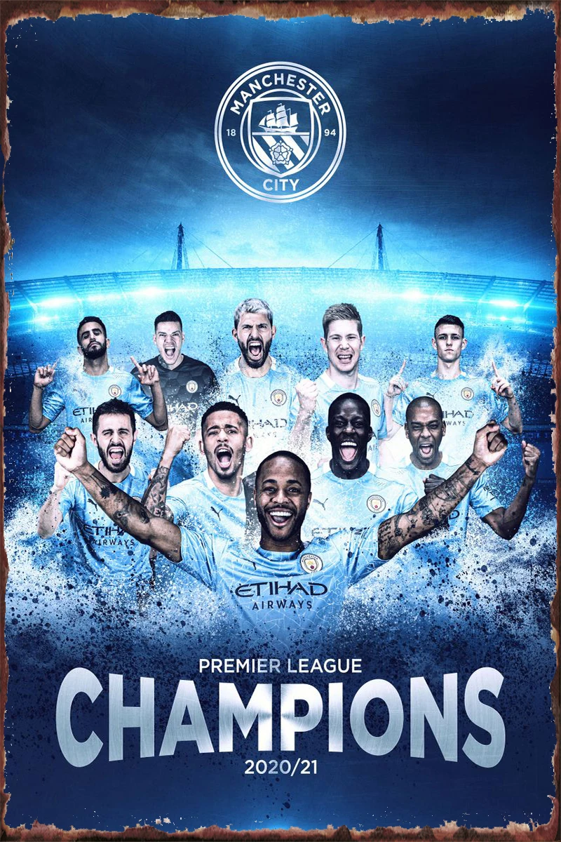 

Premier League Champions Tin Plates Wall Decor Room Decoration Retro Vintage Metal Sign Tin Sign For Art Cafe Pub Home Club