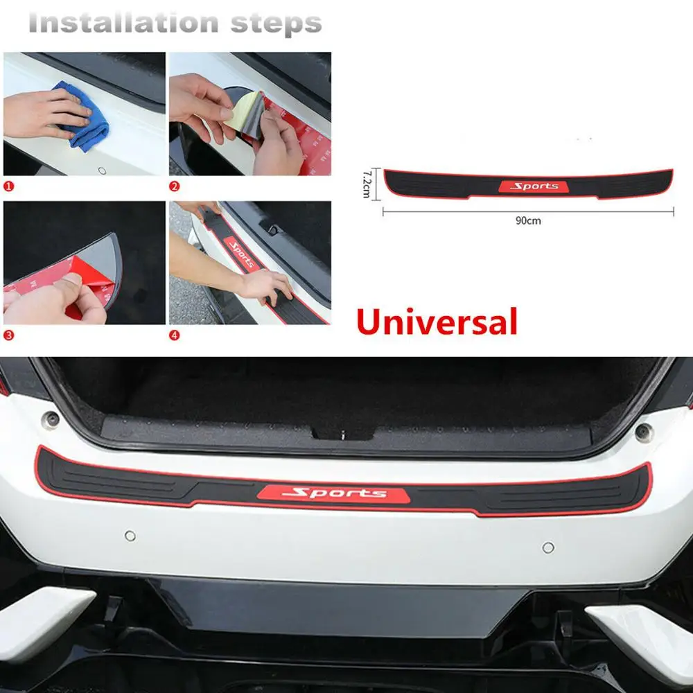 90CM Universal Car Trunk Door Sill Protector Rubber Strip Sticker Auto Rear Bumper Pedal Guard Scratch Protection Bar Styling | Автомобили