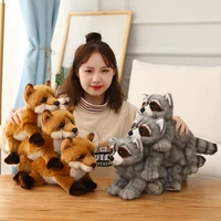 high quality lifelike raccoon plush toy cute fox soft stuffed simulation animals doll for girls children kids baby birthday gift