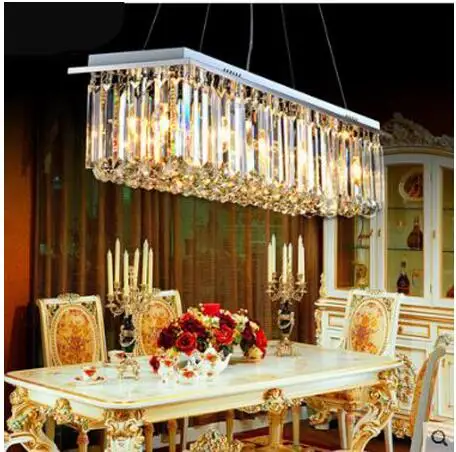 Прямоугольная лампа для столовой хрустальная бара индивидуальная современная