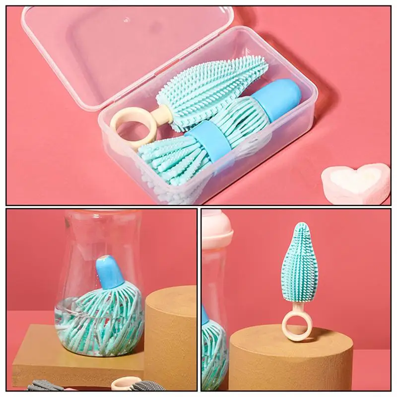 

2Pcs Hand Shaking Baby Bottle Brush Pacifier Cleaning Brush Set for Home