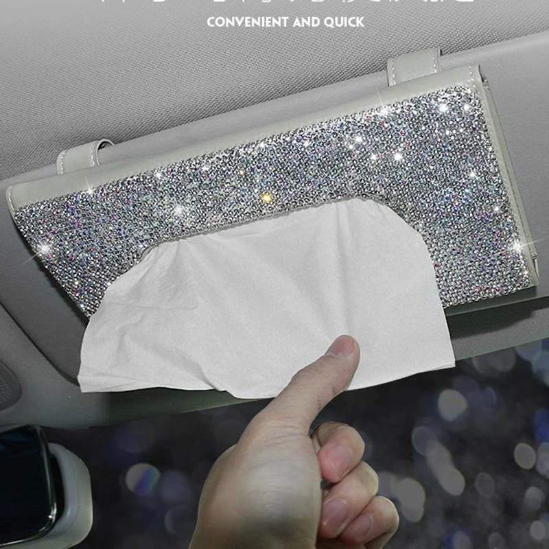 Роскошный автомобильный солнцезащитный козырек держатель для салфеток из кожи с