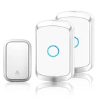 Водонепроницаемый беспроводной дверной звонок WEMEDA, автономный, без аккумулятора, штепсельная вилка EUUSUK, домашний, 60 звонков, 12 кнопки, 123 приемника