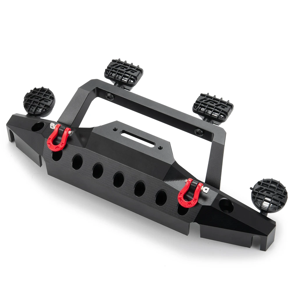 AXSPEED металлический передний бампер со светодиодным светильник для SCX10 1/10 RC Гусеничный