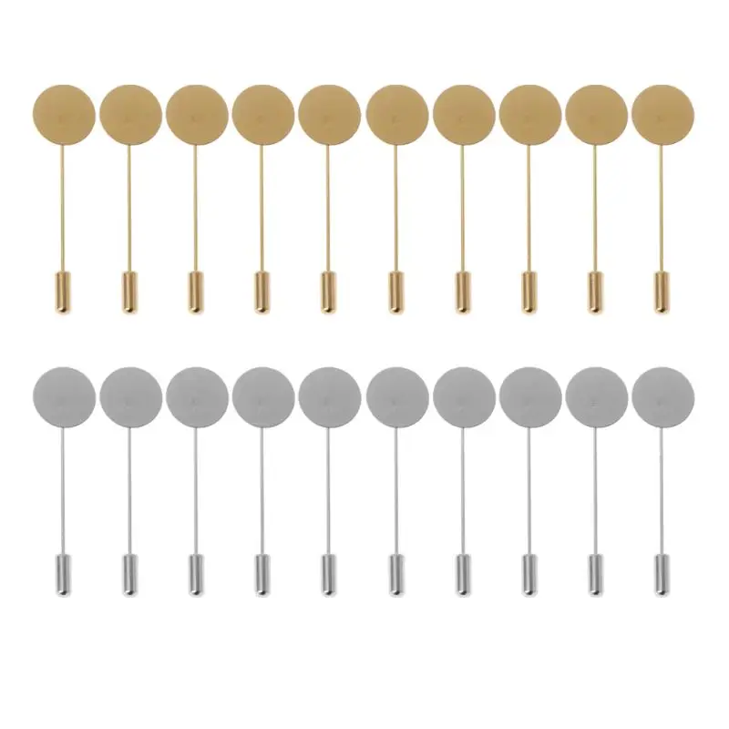 10 шт. круглый лоток нагрудные палочки Брошь булавка костюм шляпа значок для шарфа