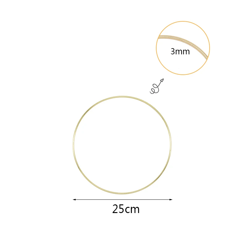 B04-25cm gold wreath 10-40 см золотое железное металлическое кольцо, венок, гирлянда, сделай сам, настенная подвесная гирлянда, рождественские, свадебные украшения, металлические кольца - Цвет: B04-25cm gold wreath