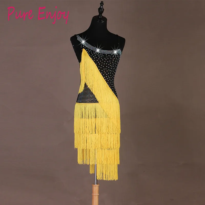 Латинское платье с бахромой для девочек и девушек бальные танцы танцевальное