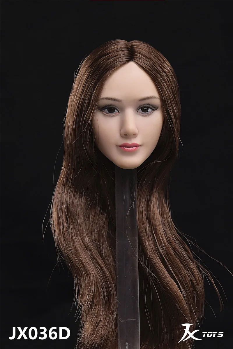 1/6 JXTOYS-036 4 прически азиатская женская красота длинные волосы голова резьба