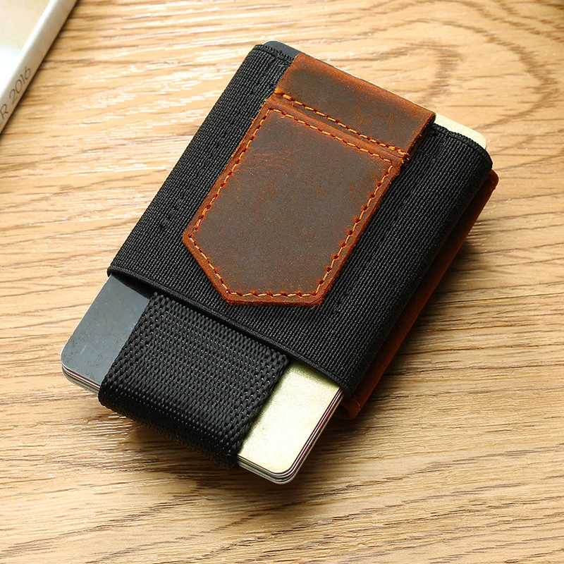 Мужской кошелек для кредитных карт из натуральной кожи модный держатель с RFID