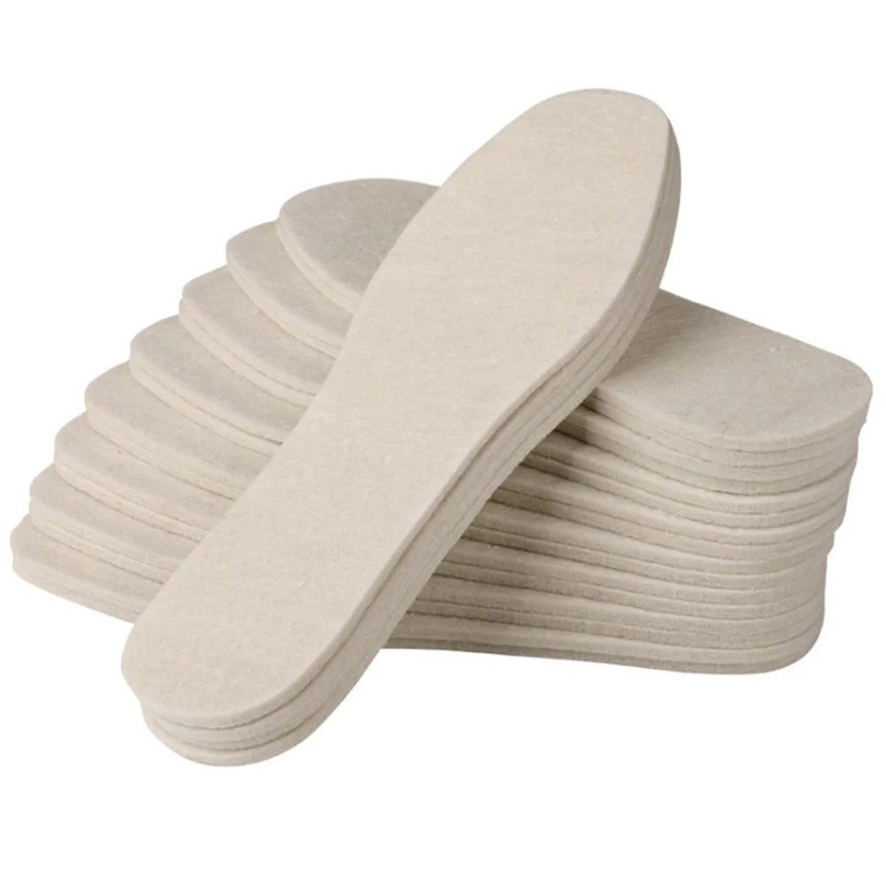 Зимние ватные стельки 1 пара шерстяные фетровые толстые теплые Дышащие зимние