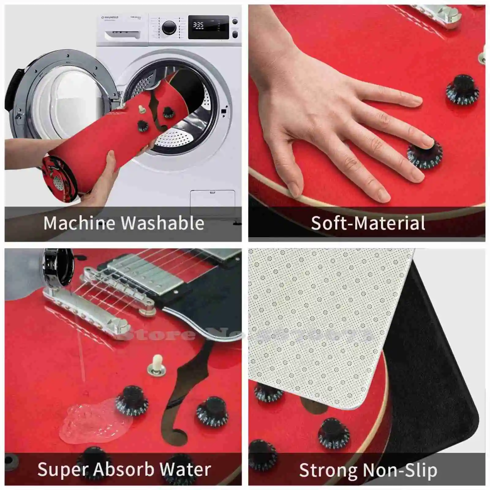 Es-335 Электрогитара Мягкая подушка Домашний ковер Дверной коврик Автомобильный Es