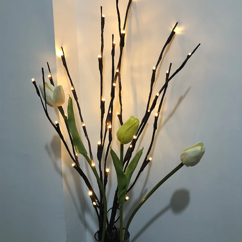 

70Cm 20LEDS LED Branch Lights Battery Powered Decorative Lights Willow Twig Lighted Branch for Home Vase Tree Flower Decoration