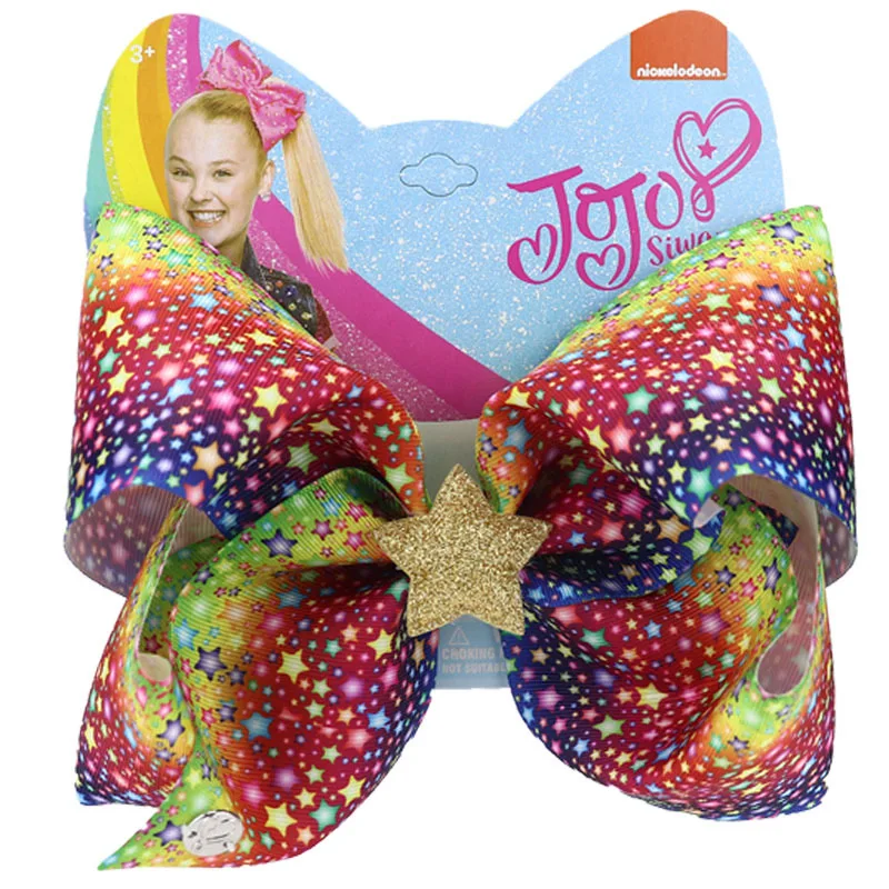 8 дюймов Jojo Siwa банты для девочек большой бант волос детский зажим лента узел Vanlentine