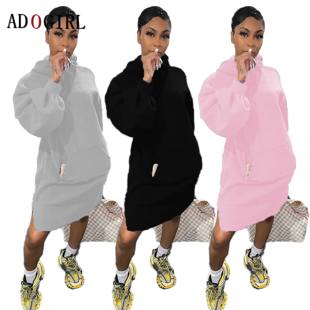 Adogirl толстовки и свитеры с длинным рукавом платья для женщин Цвет на осень зиму