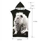 Пляжное полотенце из микрофибры с 3D-принтом, Халат с капюшоном, пончо, банное полотенце для плавания, пляжа, серфинга, носимый халат, полотенце s 75*110 см