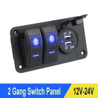 23 gang car switch panel 1224v circuit control marine rocker digital voltmeter dual usb port outlet combination for marine rv