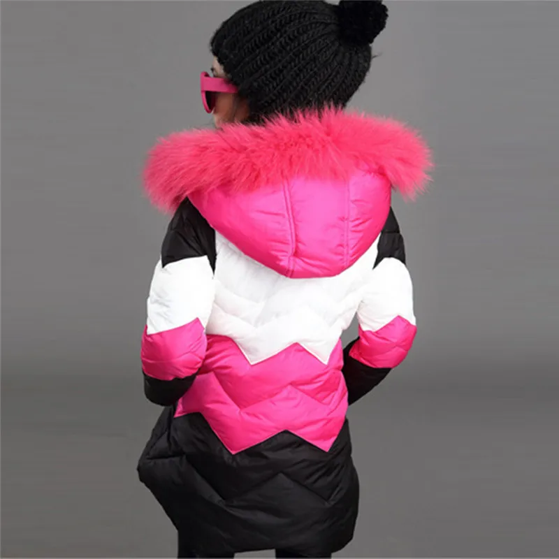 

2021 Girls Winter Coat Children Parkas Irregular Hem Thick Fur Collar Coat Large Padded Winter Jacket Girl Child Kids Parkas
