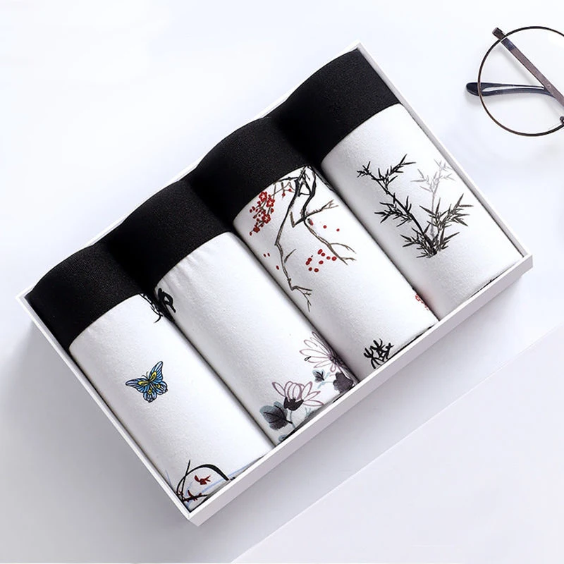 

4pcs/ot Underwear Men Boxer Homme Men's Boxershorts Cotton Boxers Underpants Man Panties Sexy Brand Hombre Soft