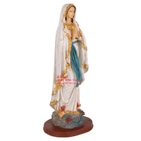 resin blessed our lady of lourdes holy figurine saint virgin mary madonna holy statue religious decoration catholic decor 12inch