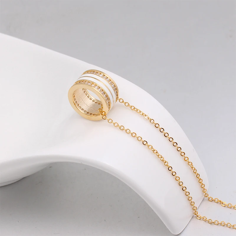 Модный комплект ювелирных изделий для девочек серьги ожерелье из белого циркона