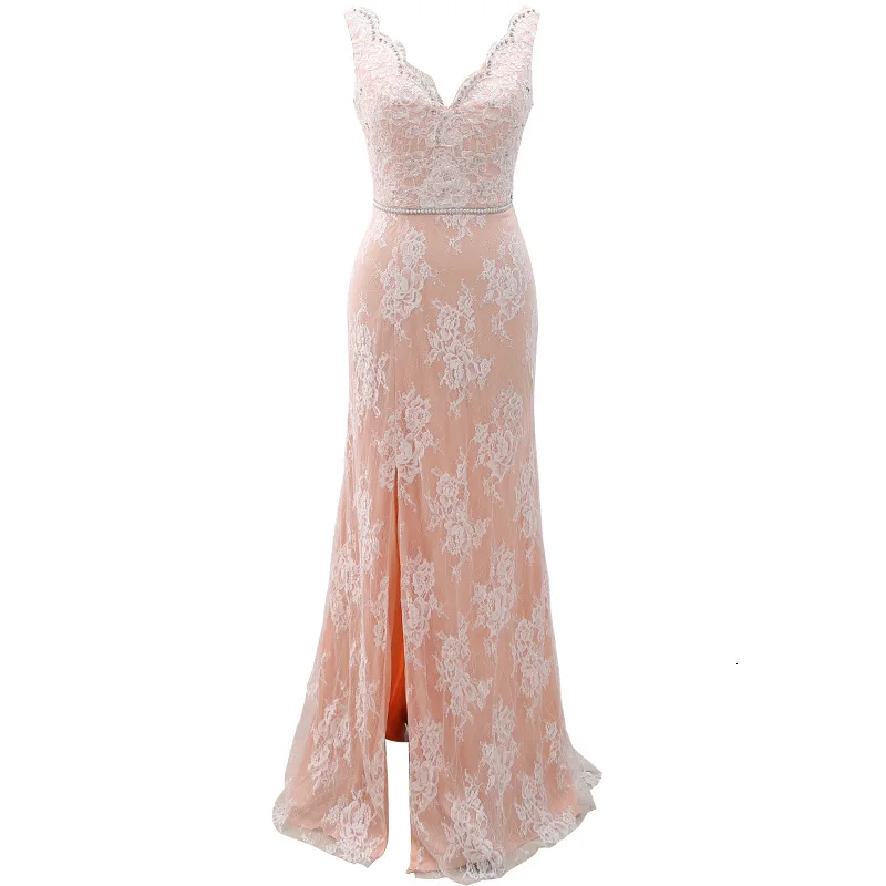 BacklakeGirls размера плюс Вечерние платья Русалка Тюль Кружева Сексуальный V образным