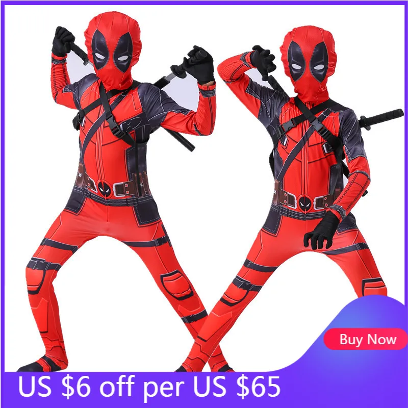 Костюм для мальчиков и девочек Дэдпул костюм супергероя Человек паук