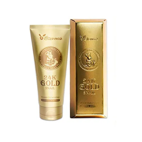 

Elizavecca 24k gold snail Cleansing Foam 180ml Gold Snail Cleanser Moisturizing Facial Pore Treatment AntiWrinkle Deep Cleansing