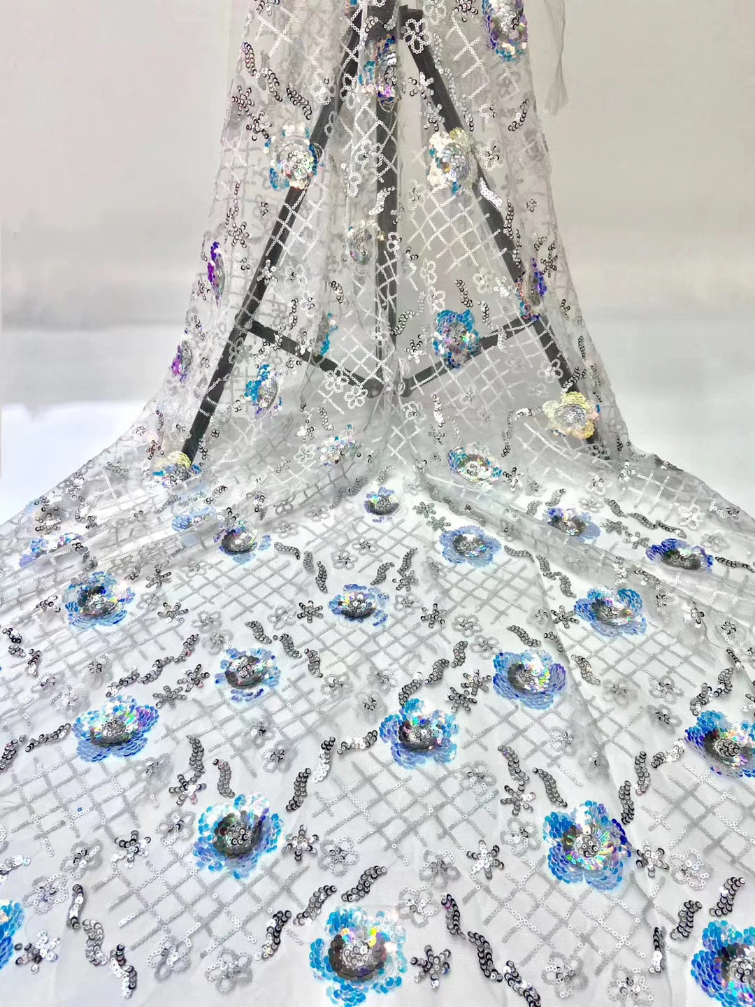 Новейшая нигерийская кружевная ткань с блестками 2022 Высококачественная