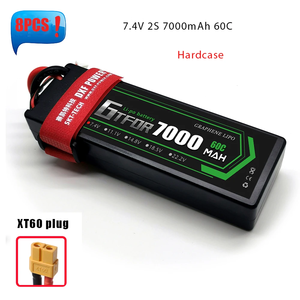 gtfdr lipo батарея 2s lipo 7000 мач 6500 мач 5200 мач 74 v 50c 60c 10