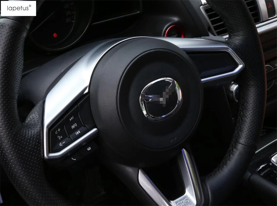 Аксессуары Lapetus подходят для Mazda CX-9 CX9 ABS рамка рулевого колеса формовочная крышка отделка матовая углеродное волокно вид