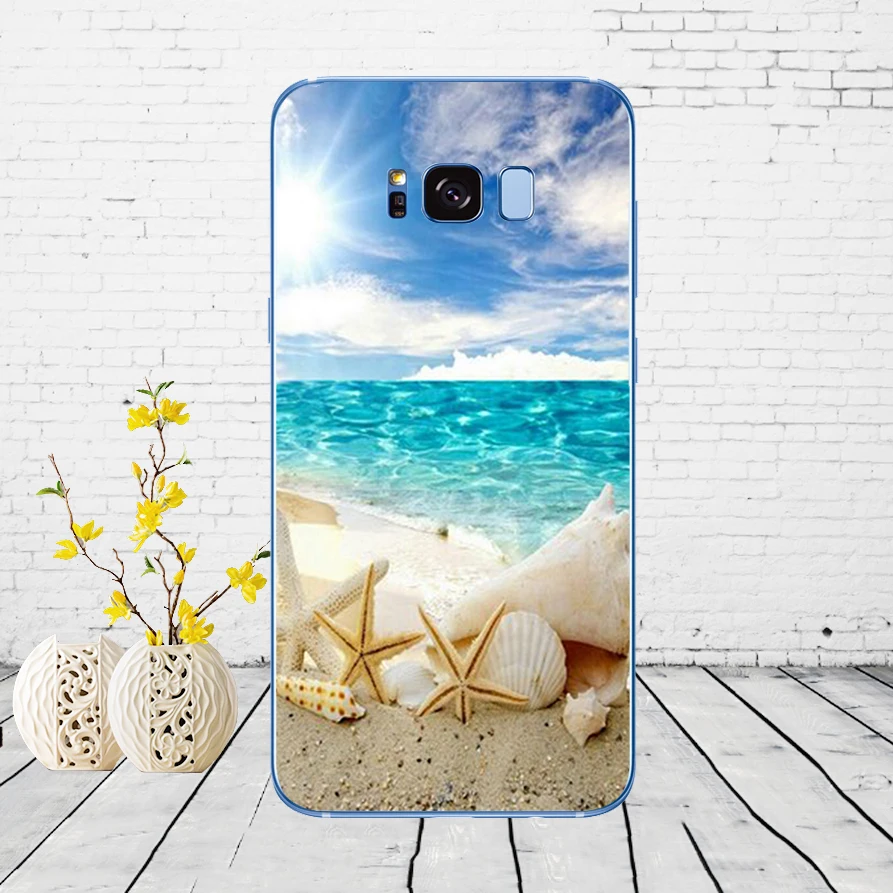 Силиконовый чехол для Samsung Galaxy S6/S7 edge/S8/S9/S10 plus/A70/A50 с изображением летней пляжной