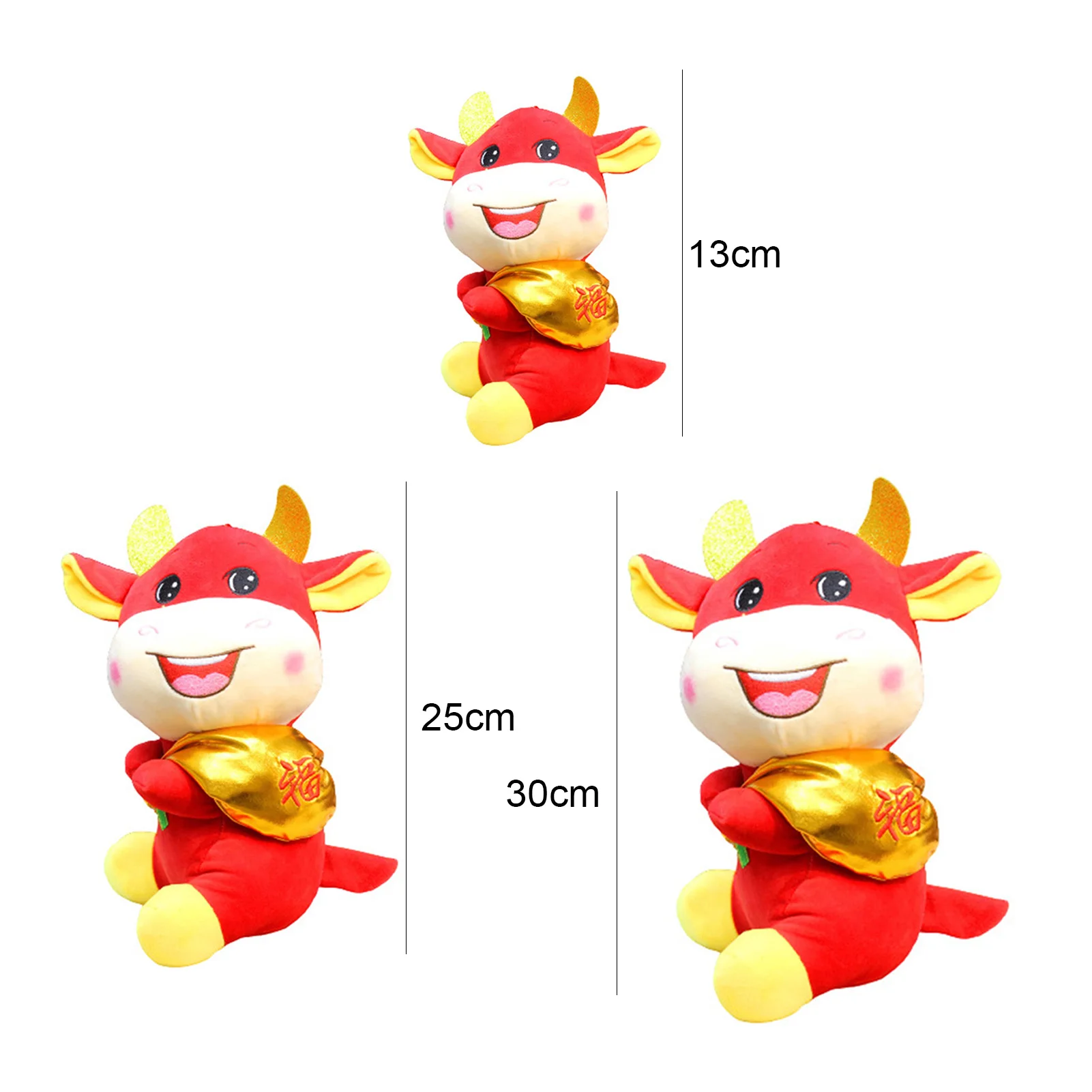 

Bumper Harvest Lucky Cartoon Cow with Bag Mascot Doll Toy New Year Home Decor Doll Gift For Children Kids Birthday Gift