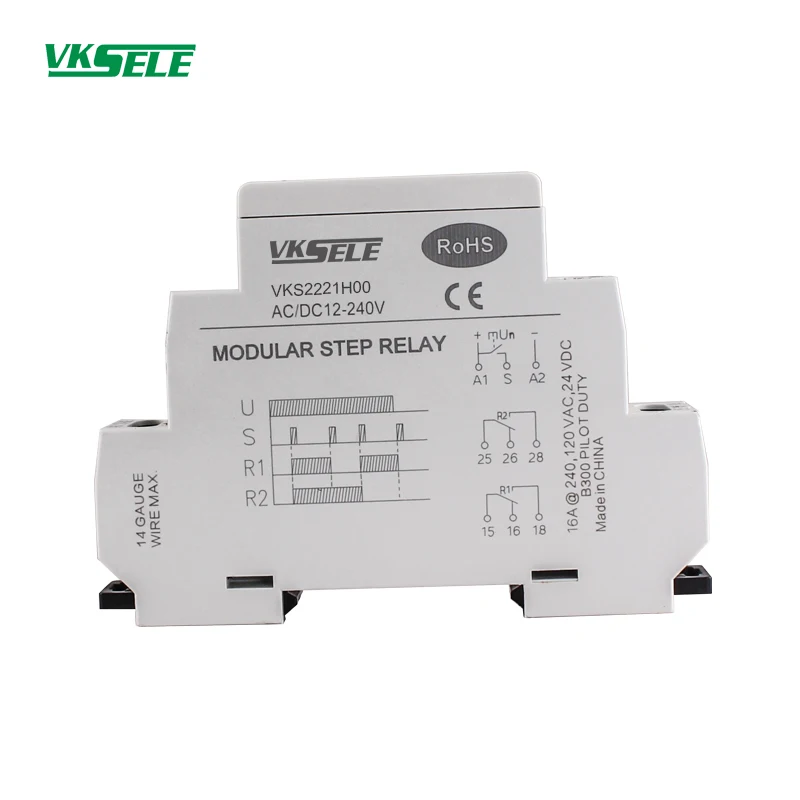 Китайский поставщик VKS2221 16A DPDT Тип 12V 24V 110V 220V электронное шаговое реле таймера -