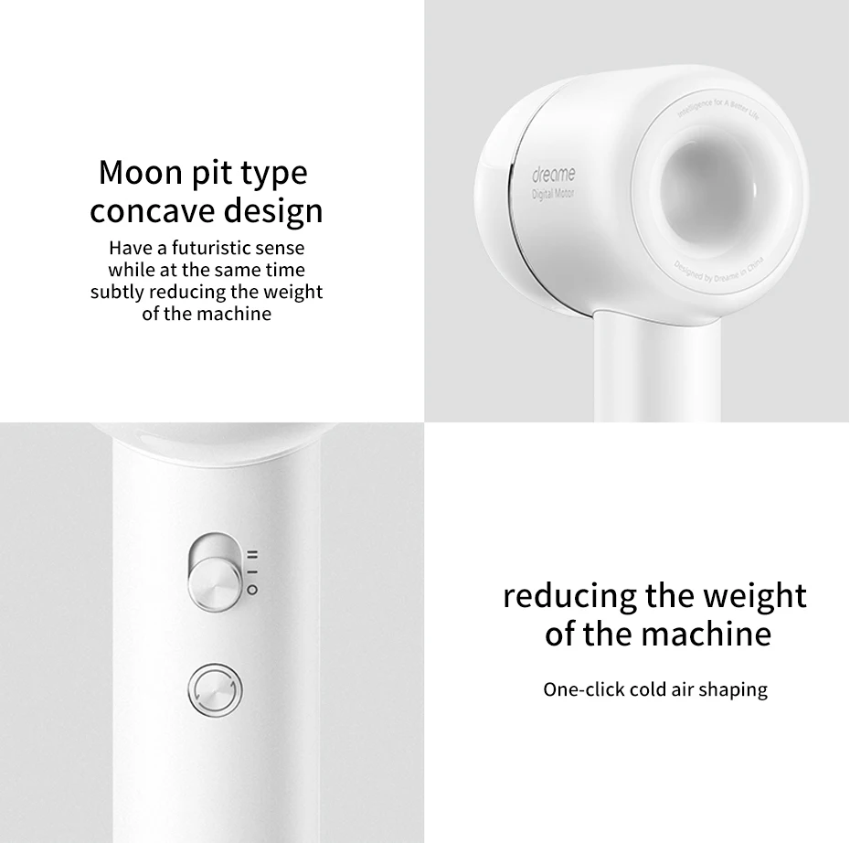 Xiaomi Dreame фен 110000 об/мин интеллигентая(ый) Контроль температуры отрицательных ионов мужского и женского пола бытовой двойного Мощность
