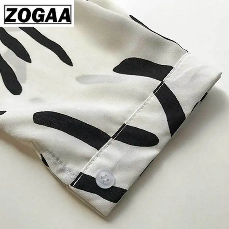 

Zogaa Plus Size Women's Blouses Tops Single-breasted Casual Shirts Long Sleeve Loose Striped Printing Girl Shirts Summer Blouses