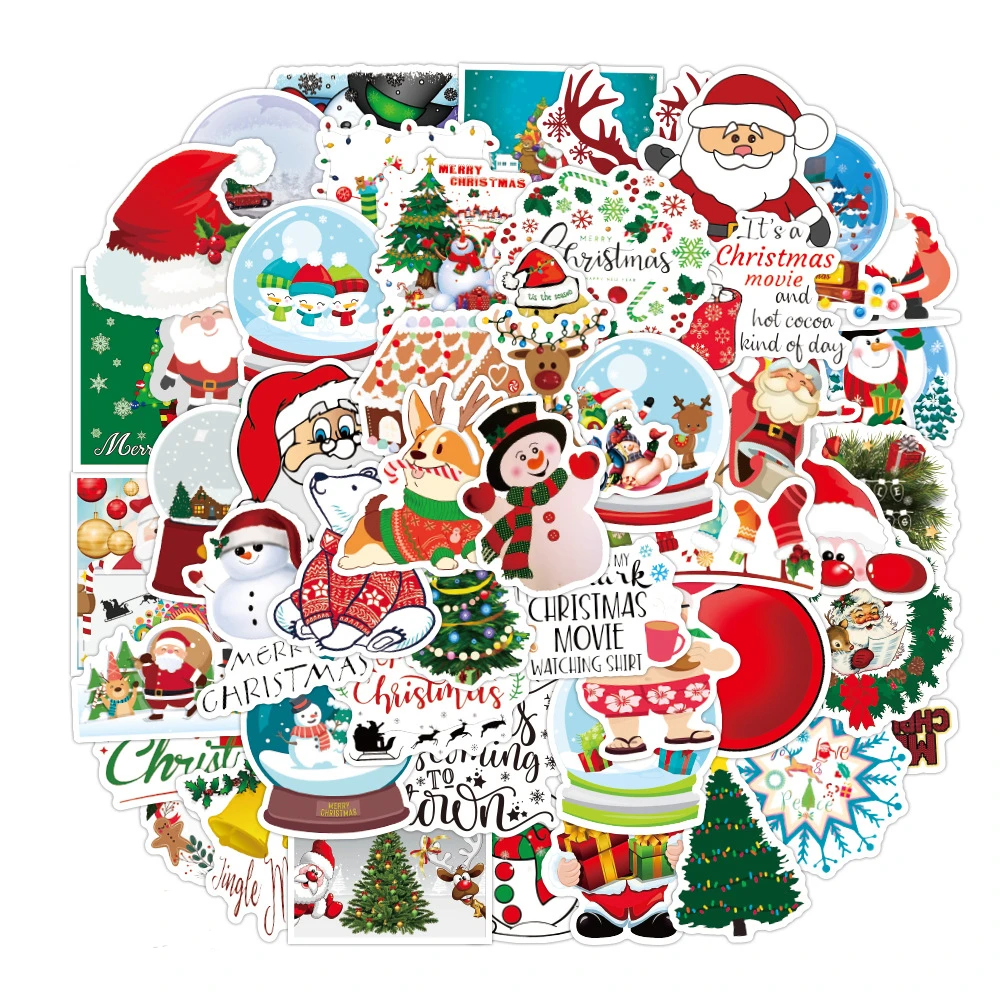 

10/30/50 pcs Cartoon Creative Stickers New Christmas Old Man Gift Doodle Waterproof DIY Helmet Suitcase Laptop Stickers Kids Toy