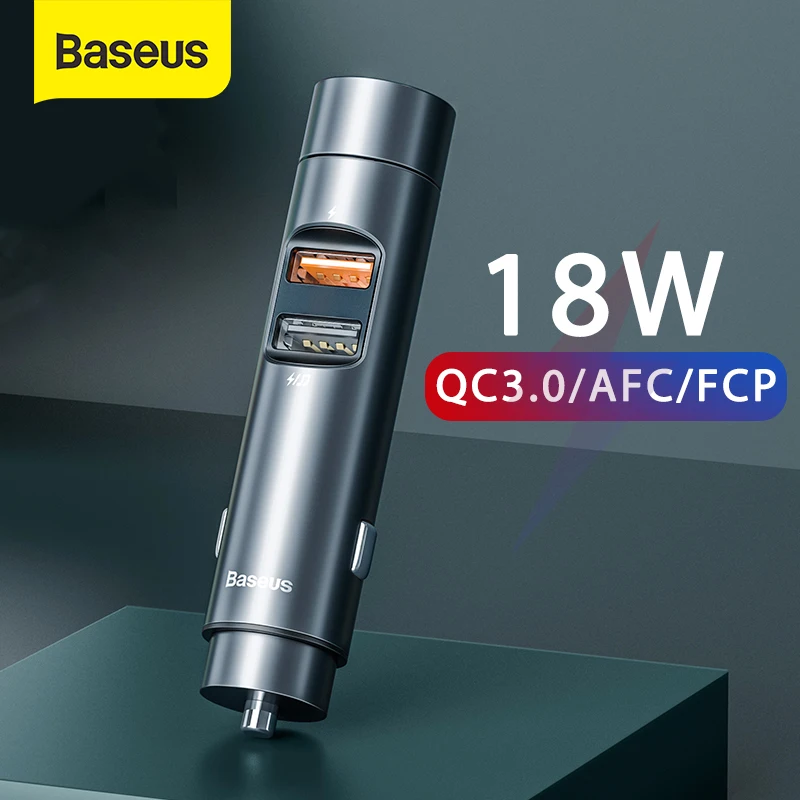 FM-модулятор Baseus с Bluetooth 5 0 18 Вт 2 USB-порта | Мобильные телефоны и аксессуары