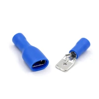 100pcs 50pairs 6 3mm 16 14awg female male electrical wiring connector insulated crimp terminal spade blue fdfd 2 250 mdd 2 250