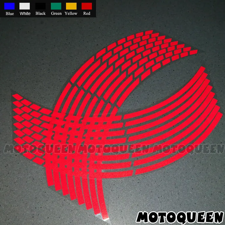 

16Pcs 17"18"Wheel Rims Tire Stickers For Motorcycle Car Reflective Stripes Motorbike Decals For BMW Honda Yamaha Kawasaki Suzuki