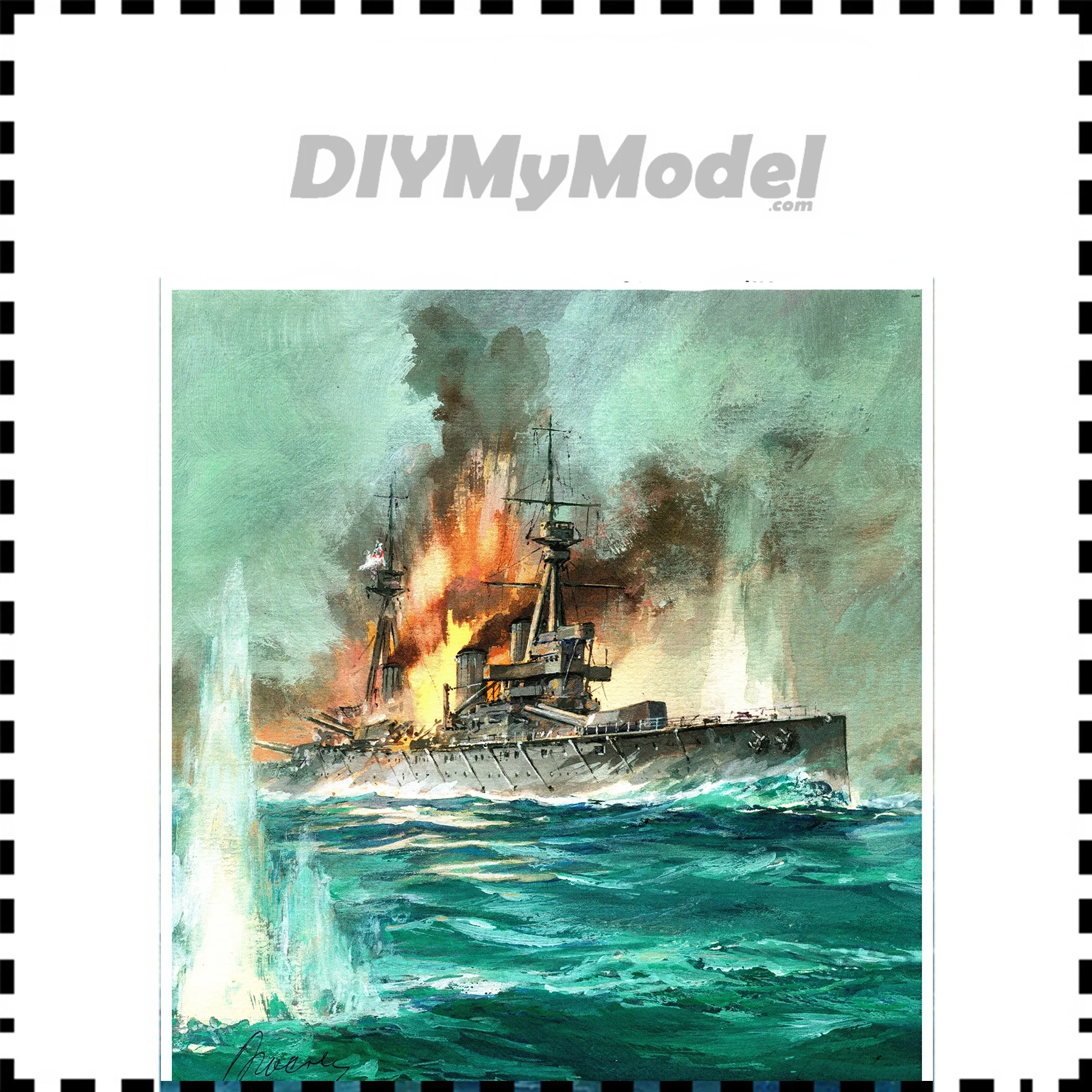 DIYMyModeI-Battlecruiser brit&aacute;nico invencble 1:250, bricolaje, artesanal, Kit de papel, hecho a mano juguete, rompecabezas, regalo, utillaje de pel&iacute;cula-0
