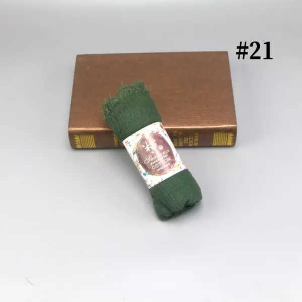Женский мусульманский сморщенный хиджаб шарф мягкий хлопок платок исламский хиджаб одноцветные Шали Обертывания - Цвет: 21