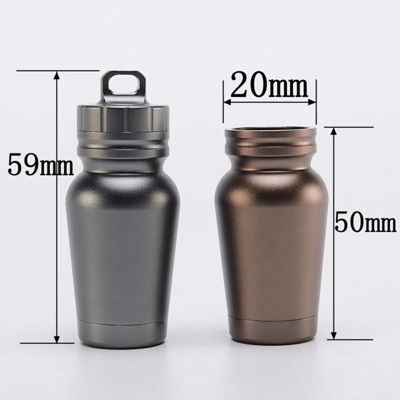 

Medicine Bottle Waterproof Aluminum Pill Box Case Bottle Cache Drug Holder Container Keychain Outdoor Medicine Box Health Care .